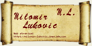 Milomir Luković vizit kartica